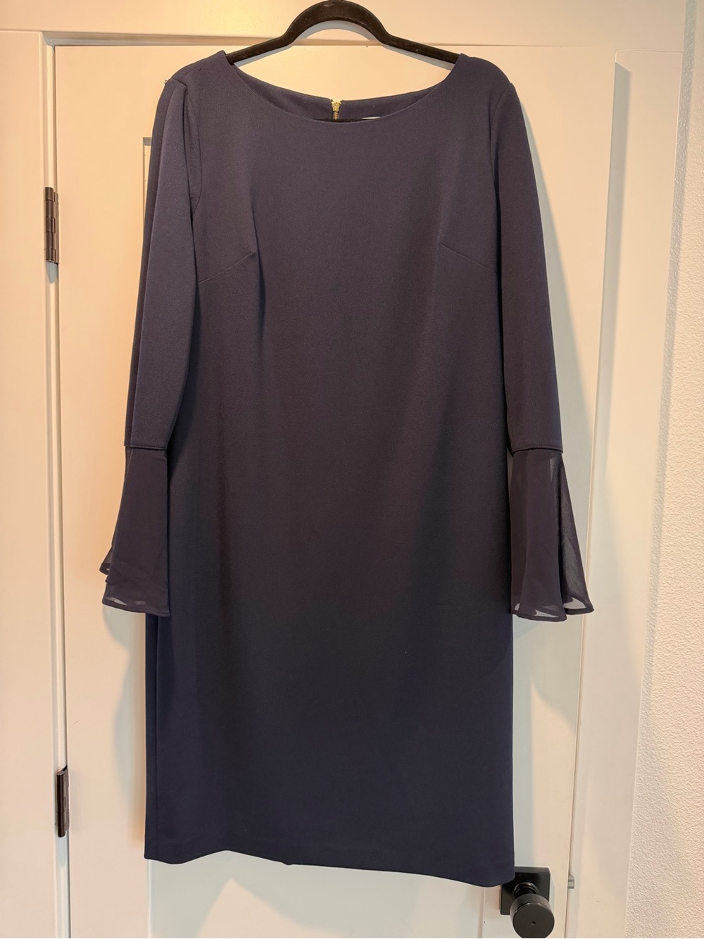 Calvin Klein Navy Bell-Sleeve Shift Dress - Picture 10 of 10